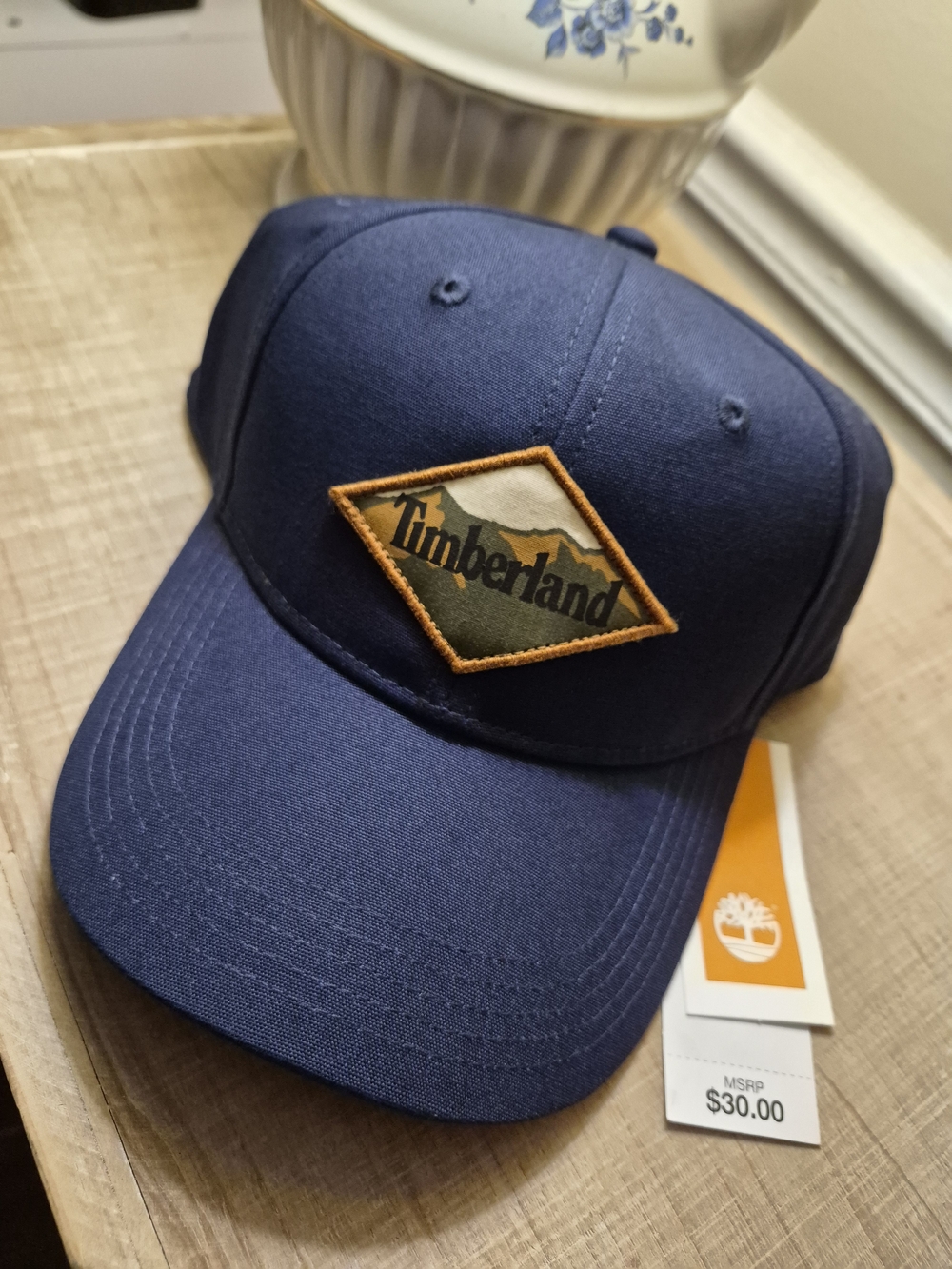 Timberland Men's Navy Logo Patch Baseball Cap